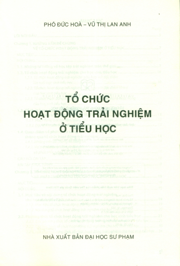TỔ CHỨC HOẠT ĐỘNG TRẢI NGHIỆM Ở TIỂU HỌC